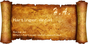Hartinger Antal névjegykártya